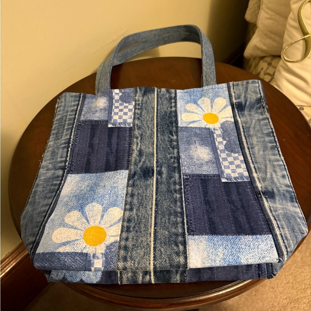 Floral Patchwork Denim Tote - Picture 2 of 5